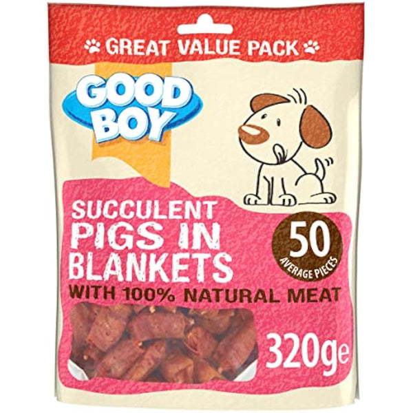 Good Boy Pigs in Blankets - Natural Dog Treats - Wheat Free Recipe - Bulk Box - 3 x 320g