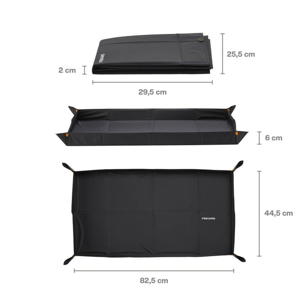 Fiskars Planting Mat, Foldable, High mat edge, Suitable for repotting, 82.5 x 44.5 cm, Black, 1071304