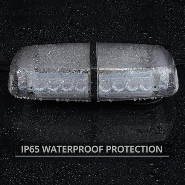 PROZOR Flashing Beacon Light 24LEDs 24W Amber Strobe Lights with Magnetic Base and 5m/16.4ft Cable 7 Modes Recovery Lights Car Emergency Light IP65 Waterproof for 12V Tractors Cars Truck SUV