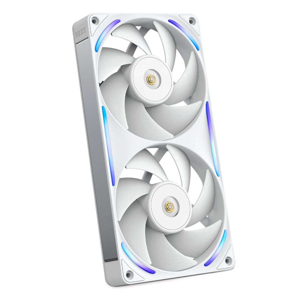NZXT F420 RGB Core - 420mm Single-Frame Fan Unit with 3 x 140mm RGB Fans - Speed & Lighting Control - High Static Pressure & Airflow - Fluid Dynamic Bearings - 8 aRGB LEDs Per Fan - White