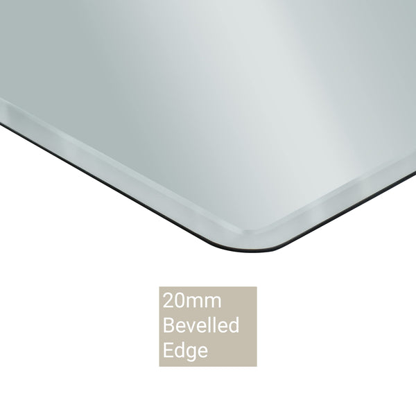 Home Selections Rectangle Bathroom Mirror 400mm x 600mm, Modern Frameless Polished Bevelled Edge, Wall Mounted, Hangs Portrait or Landscape