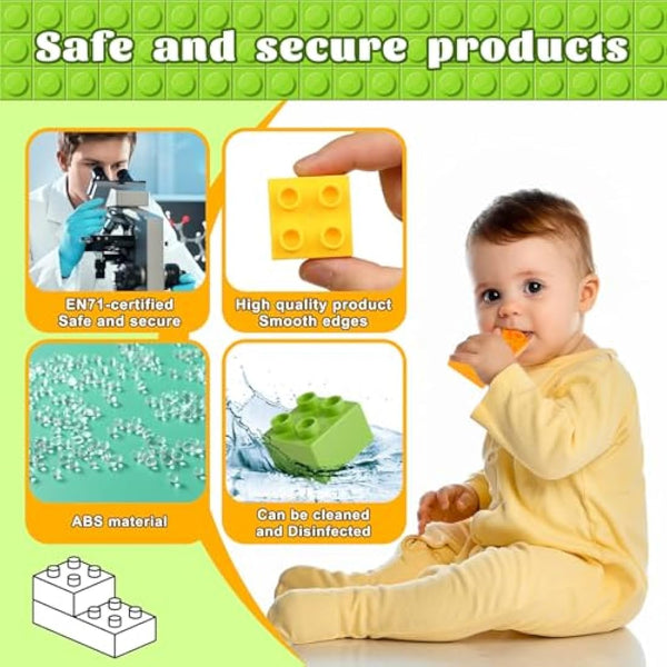 HIUME 240 Piece Large Building Blocks for Toddlers 3 and up, Classic Building Bricks Set for Kids of All Ages, Compatible with Duplo Building Bricks.