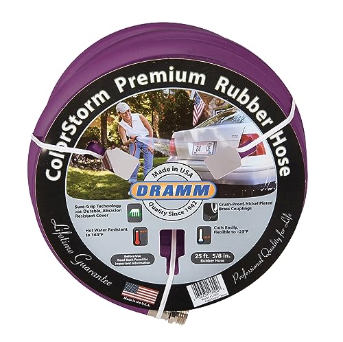 DRAMM 17006 ColorStorm Rubber Garden Hose, 5/8" x50', Berry