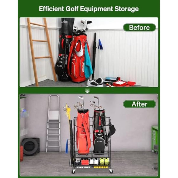 FHXZH Golf Bag Storage & Organizer - Extra Large Rack for Garage, Shed, Basement