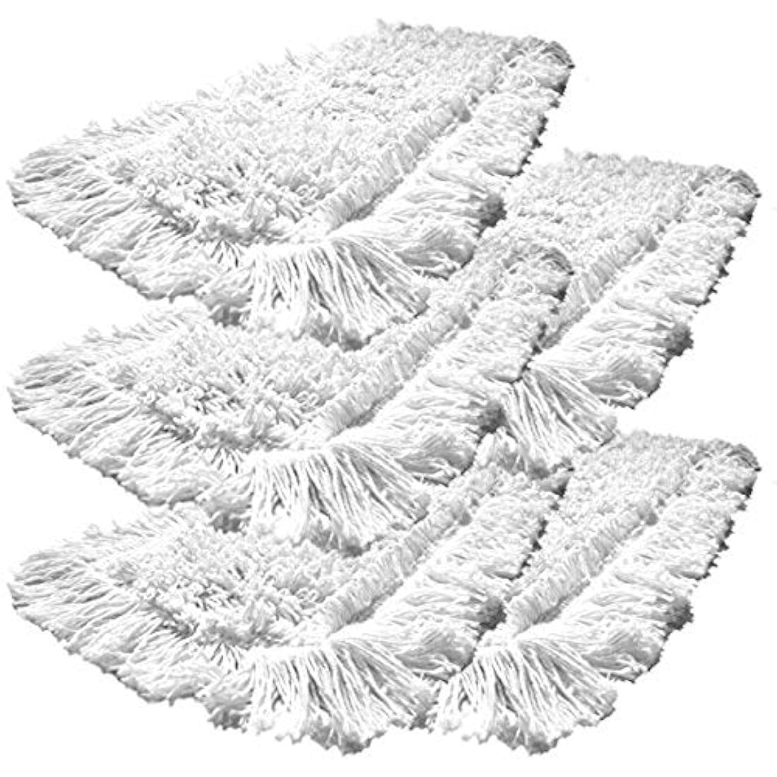 5 or 10 pack 100% cotton disposable wiping mop 40 cm or 50 cm - cotton mop – wet and dry for real wood floor care – for oiled parquet floorings, laminate and tiles and workshops with metal chips (cotton, 40 cm, 50 cm), weiss, 40 cm