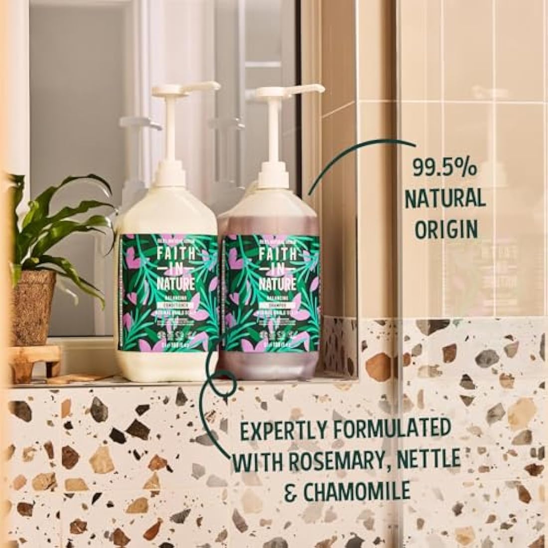 Faith In Nature Natural Lavender & Geranium Shampoo, Balancing for Normal Hair & Scalp, Vegan & Cruelty Free, No SLS, Silcones or Parabens, 5L Refill Pack