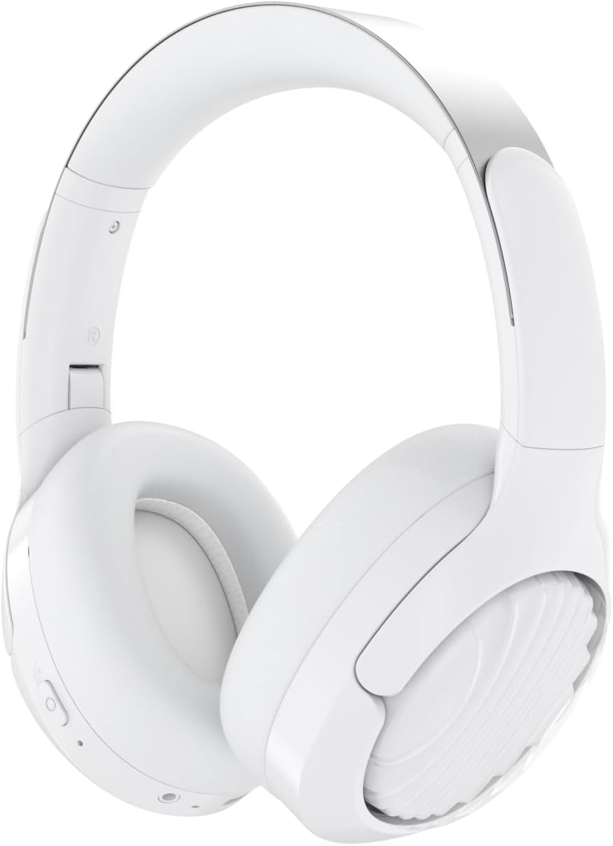 Active Noise Cancelling Wireless Headphones, 100H Playtime with Microphone, Over- Ear Bluetooth Headphones with Deep Bass,Fast Charging for Travel,Office,Home