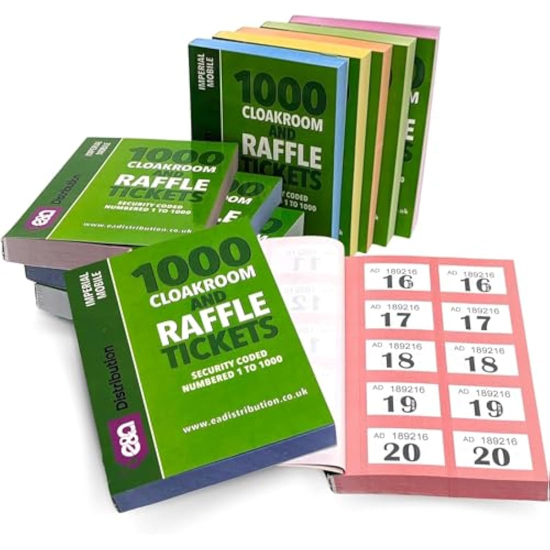 4 x Books of Cloakroom and Raffle Tickets - 1 -1000 Tombola Draw Numbered Charity Events Prize Draw Lucky Draw