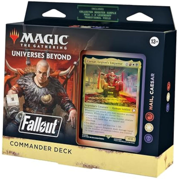 Magic: The Gathering Fallout Commander Deck - Hail, Caesar (100-Card Deck, 2-Card Collector Booster Sample Pack + Accessories)