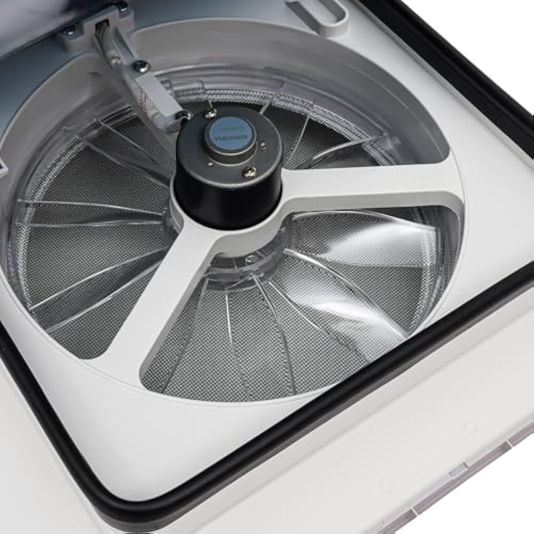 CLEADONG Roof Vent Fan, 12V 5W Universal RV Camper Van Motorhome Caravan Skylight with 4 LED and 6 Speed Gears, Manually Operated Roof Vent for RV Motorhome, White, Black