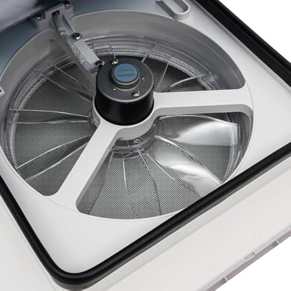 CLEADONG Roof Vent Fan, 12V 5W Universal RV Camper Van Motorhome Caravan Skylight with 4 LED and 6 Speed Gears, Manually Operated Roof Vent for RV Motorhome, White, Black