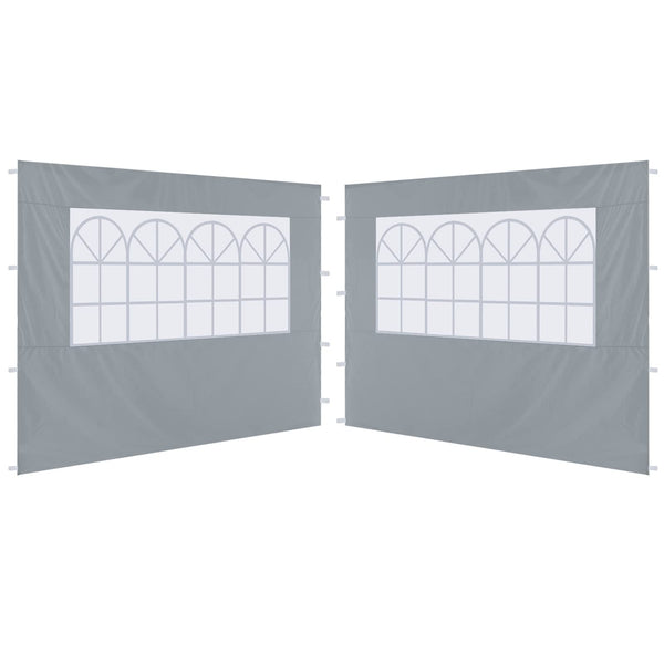 ABCCANOPY 2 Pack of 3M Gazebo Marquee Replacement Exchangeable Side Panel Wall Panels Walls,Grey