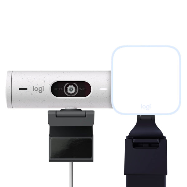 Logitech Brio 500 Full HD Webcam with Auto Light Correction, show Mode, Dual Noise Reduction Mics, Webcam Privacy Cover, Works with Microsoft Teams, Google Meet, Zoom, USB-C Cable, Streaming - White