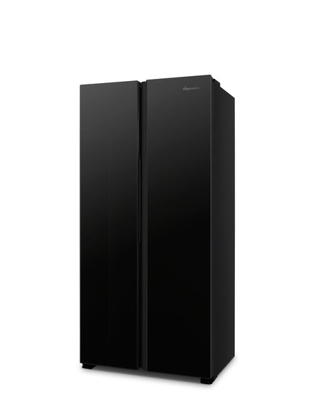 Fridgemaster MS83430EB Freestanding Slim American Side by side Door Fridge Freezer 441L, Total No Frost, Inverter compressor, Black, 83.2x178.0cm, Energy Rating E