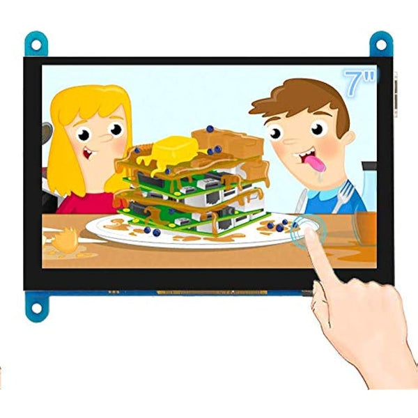 ELECROW 7-Inch Touchscreen Monitor, 1024X600 Resolution, Compatible with Raspberry Pi 5/4, Windows PC, Jetson Nano, BB Black