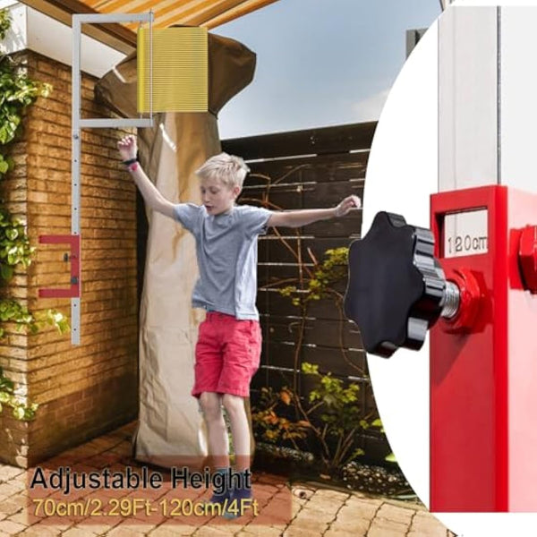 LQDMAER Wall Mounted Sports Vertical Jump Measurement Tester,Adult and Adolescent Adjustable Height Basketball Scale Assessment Stick Pole,Bounce Measuring Device for School Club