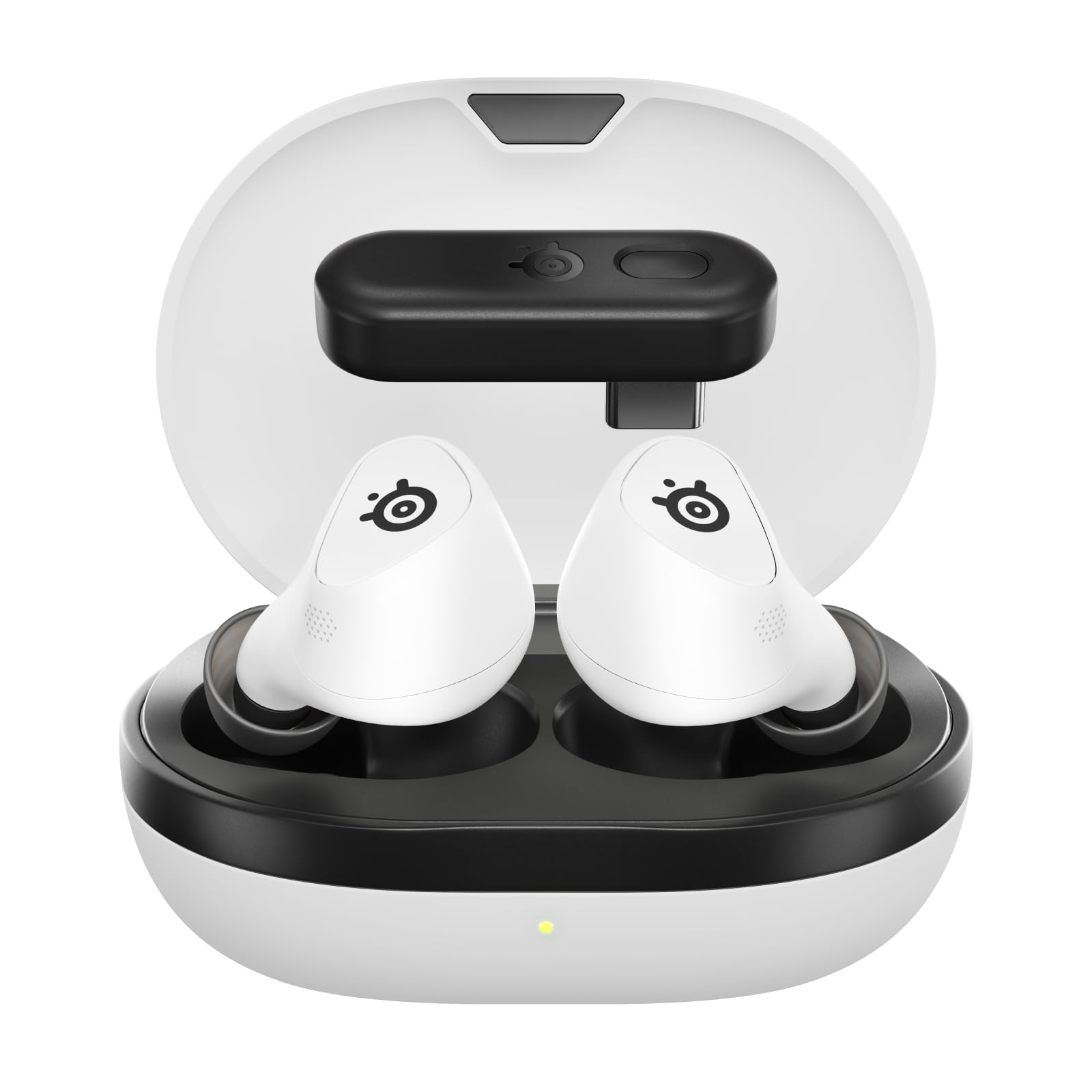 SteelSeries Arctis GameBuds for PS5 - Wireless Gaming Earbuds - 2.4GHz + BT 5.3 - ANC/Transparency - IP55 Water Resistant - 40H Battery - Wireless Charging - PS5, PC, Switch 2, Mobile - White