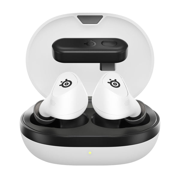 SteelSeries Arctis GameBuds for PS5 - Wireless Gaming Earbuds - 2.4GHz + BT 5.3 - ANC/Transparency - IP55 Water Resistant - 40H Battery - Wireless Charging - PS5, PC, Switch 2, Mobile - White