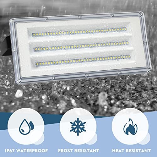 TASINUO LED Floodlight Outdoor 400W 2 Pack, 4 in 1 LED Flood Light 40000LM 7000K Super Bright Security Lights, IP67 Waterproof LED Spotlight Wall Light with 180° Rotation for Garden, Garage, Stadium