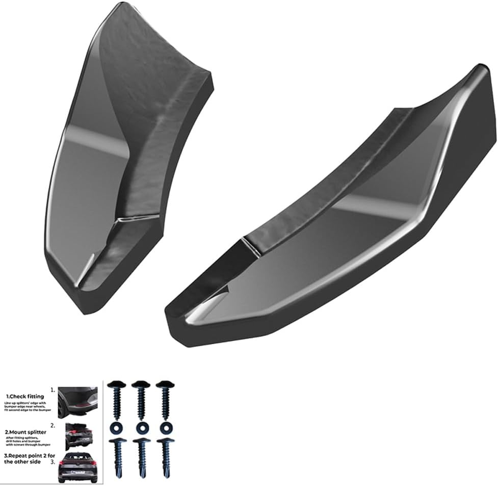 Oneway Rear Side Diffusors compatible with Ford Fiesta ST MK8 2017- - Gloss black