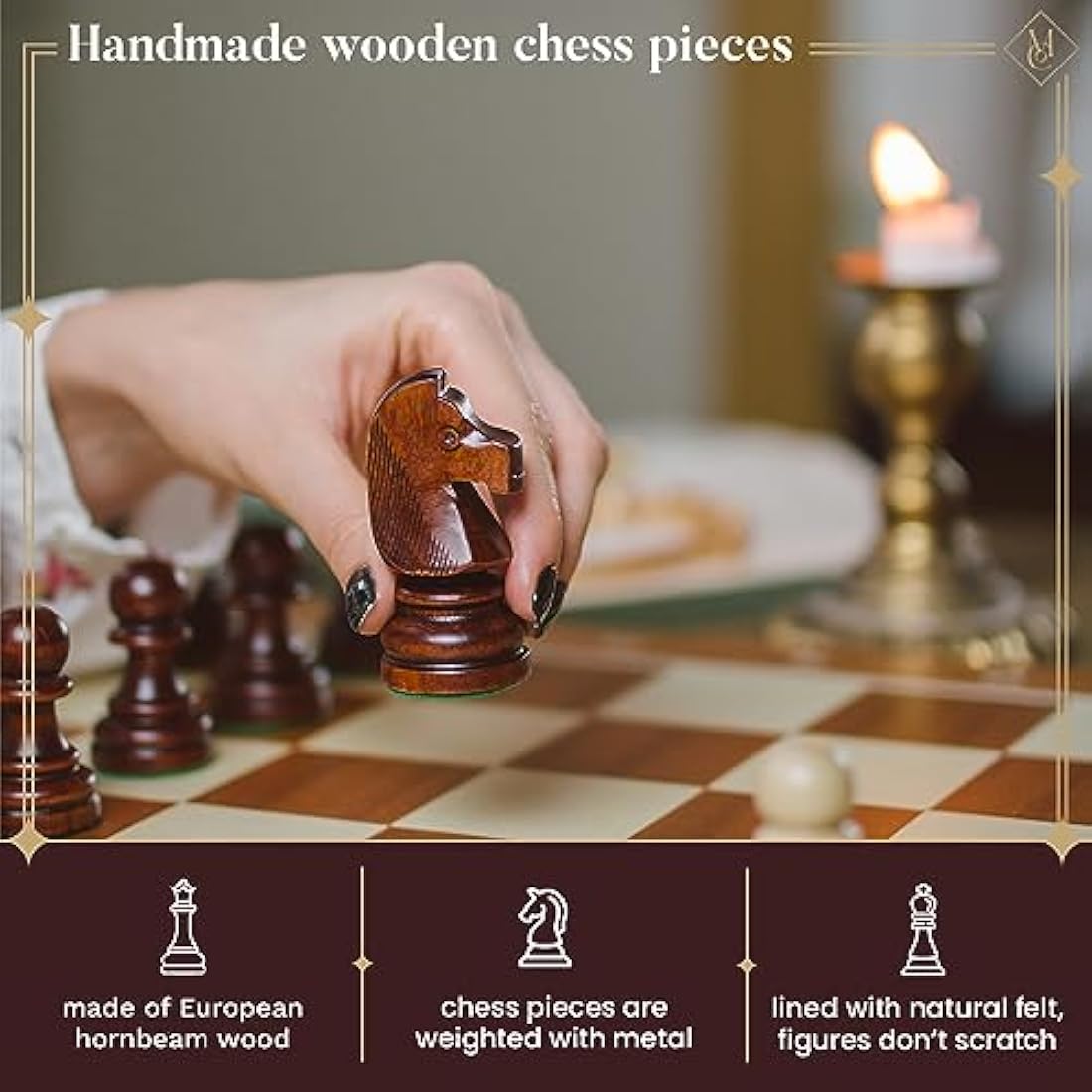 Master of Chess Classic STAUNTON Chess Set NO.7 Wooden Chess Set | Handmade Tournament Chess Set Without Chess Table - Wooden Chess Pieces Only