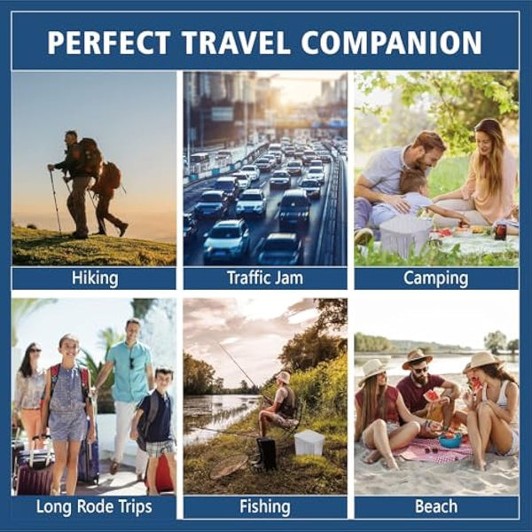 Hapoon Portable Camping Toilet for Adults - XL Folding Toilet with Lid, Travel Portable Potty, Grey