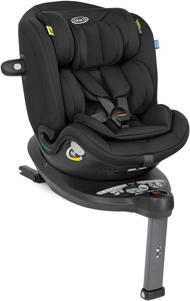 Graco Turn2Me Grow i-Size R129 ISOFIX 360° Rotating Car Seat, Rearward facing for longer from birth to approx. 4 years (40-105cm). Forward facing from 15 months to approx. 7 years (76-125cm), Midnight