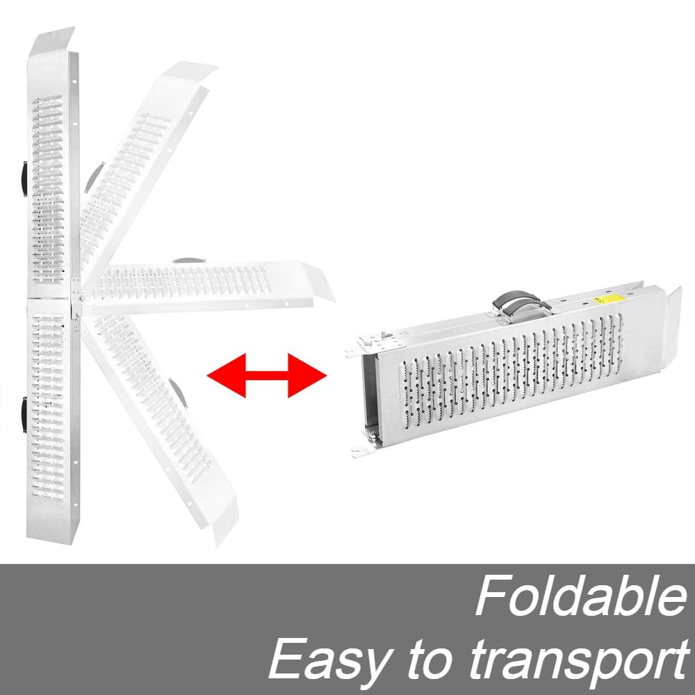 MONZANA® 2x Heavy Duty Loading Ramps 160x22.5x4.5cm | Galvanised Steel Non Slip Perforated Surface | 400kg Load Capacity | Motorbike Access Ramp ATV Quad Motorcycle Lawnmower Scooter Machinery