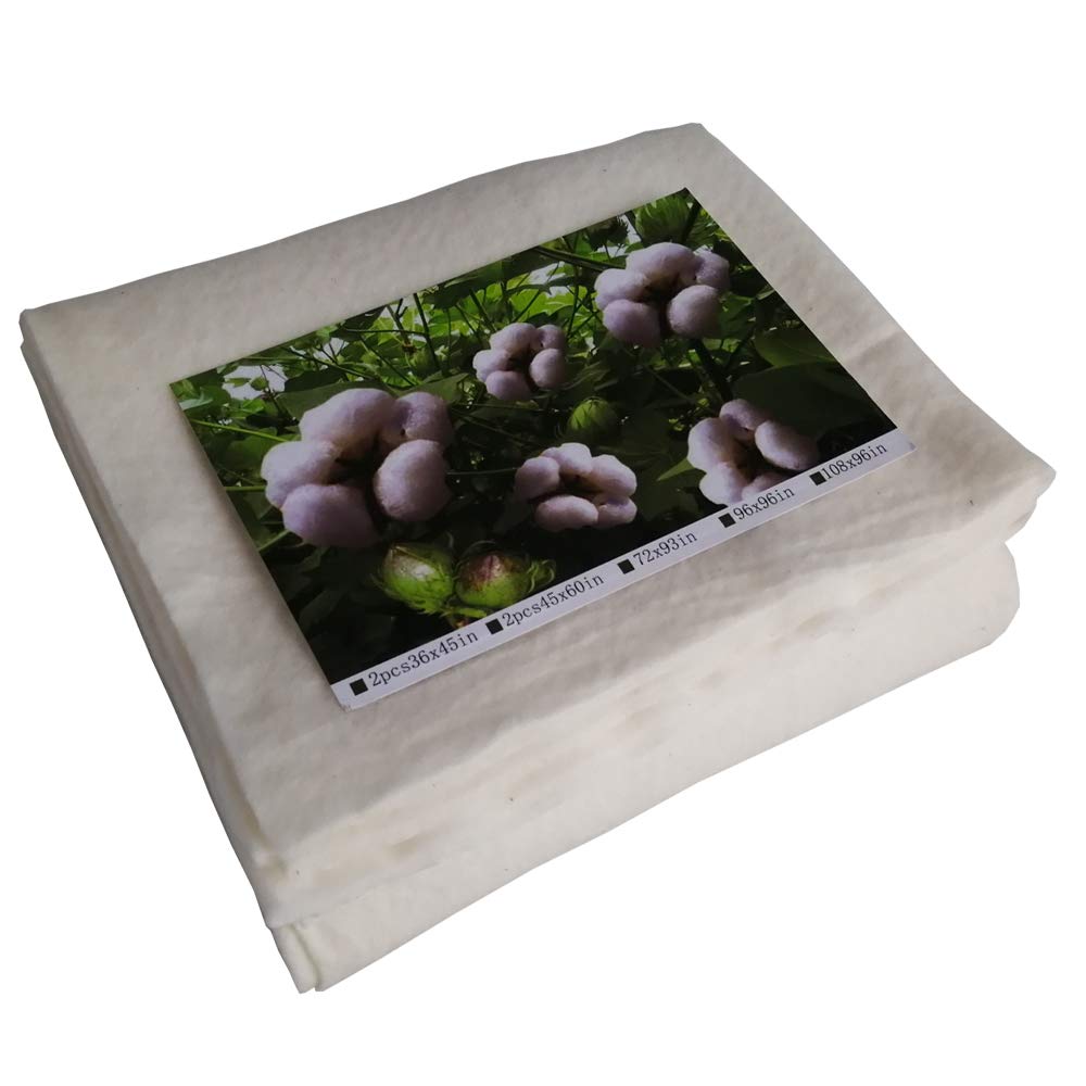 Quilt Batting King Size for Quilting,Natural Cotton Batting Fabric for Sewing (122"X124")