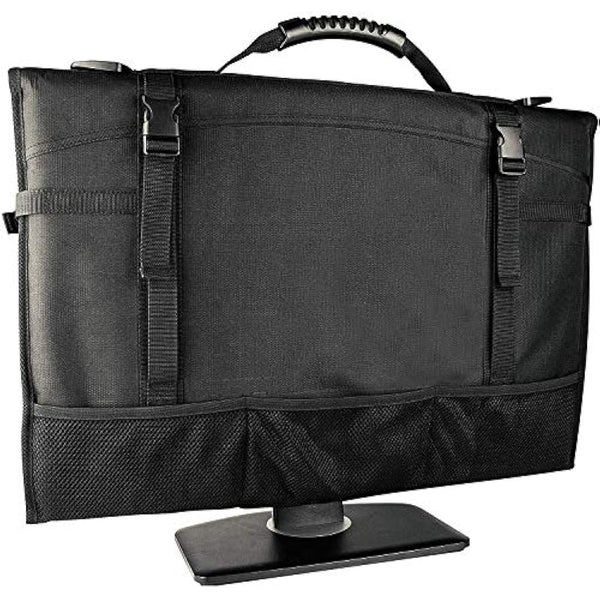 Hosoncovy 21.5 inch iMac & 20-24 inch Monitor Case, Black, Oxford Fabric, Waterproof, Dustproof, Keyboard & Mouse Holder