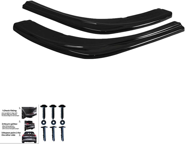 Oneway Rear Side Diffusors compatible with Ford Transit Custom MK1 Facelift 2018-2023 - Gloss black