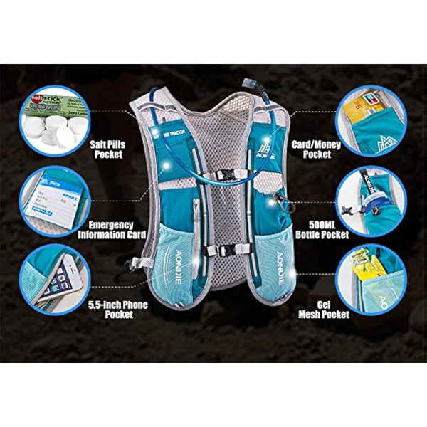 AONIJIE 5L Outdoor Sport Multifunctional Camping Backpack Cycling Running Climbing Hiking Hydration Vest Pack