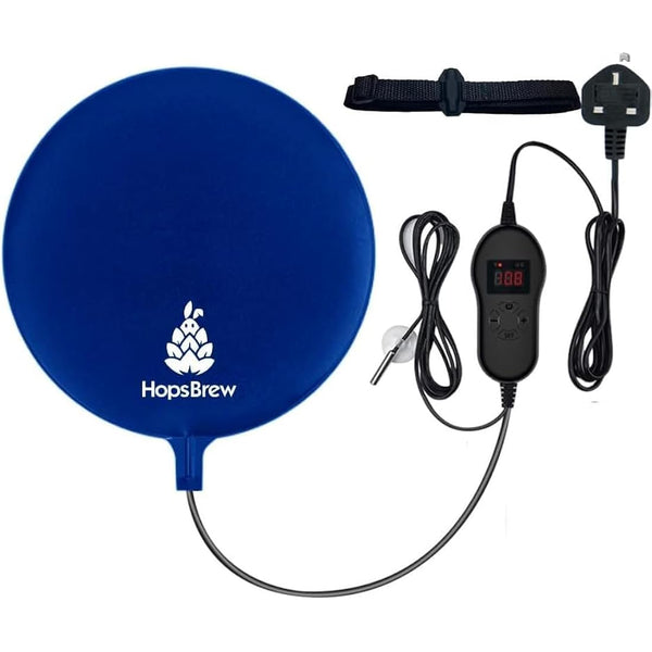 25W Heat Pad with Temperature Controller – 30cm Waterproof Mat for Fermentation, Fits Glass & Plastic Fermenters, Carboys, Buckets – Adjustable Temp 0-42°C, Includes NTC Probe & Holder