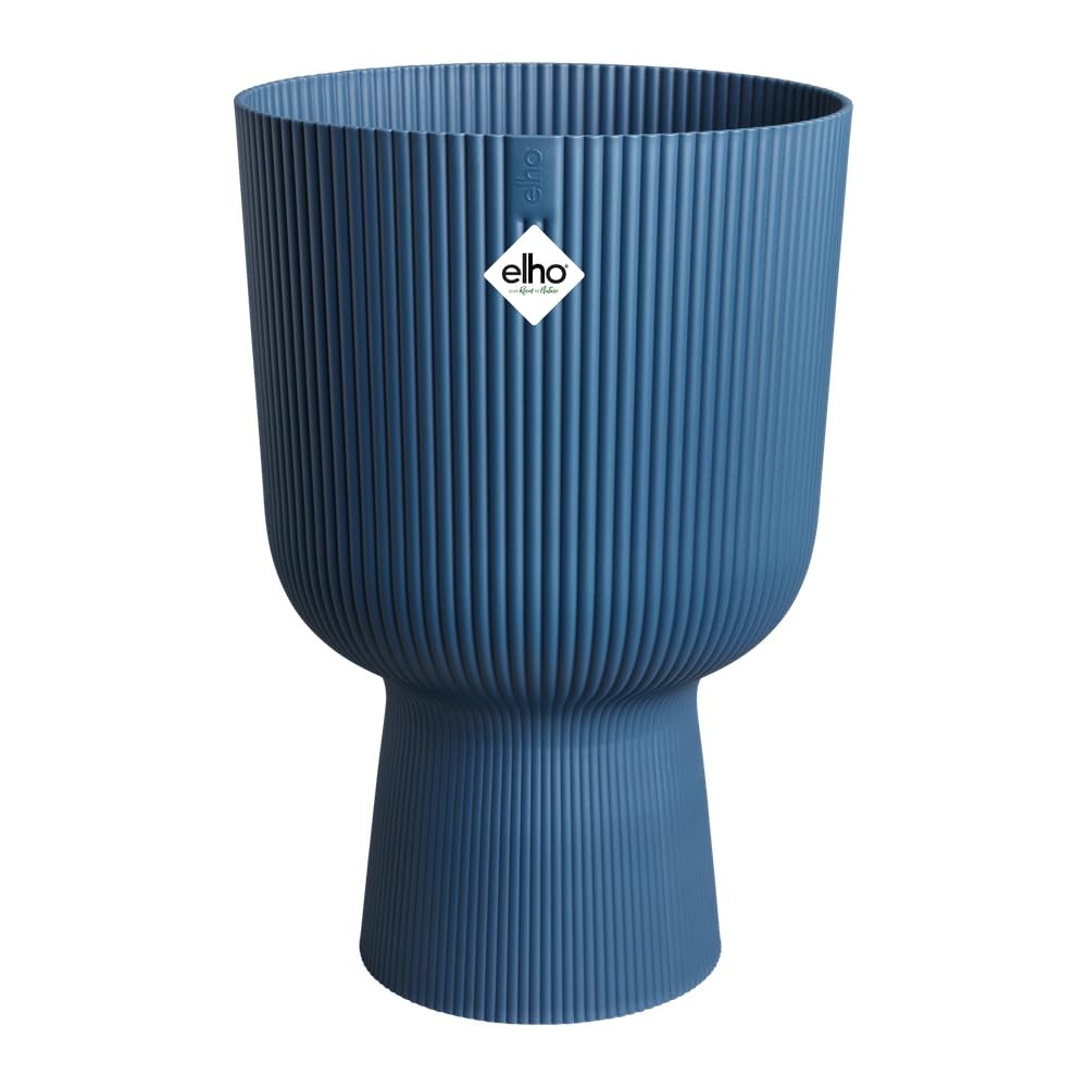 elho Vibes Fold Coupe 30 - Indoor Plant Pot - 100% Recycled Plastic - ? 29.5 x H 44.7 cm - Blue/Deep Blue