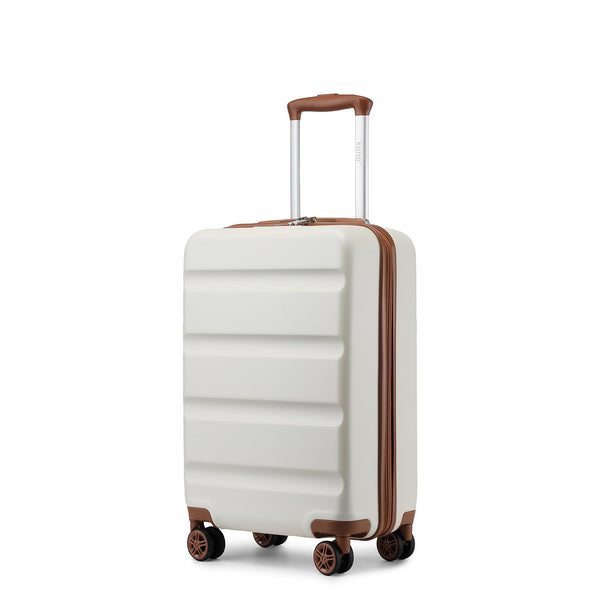 Kono Lightweight 28" Large Suitcase | Hard Shell with TSA Lock | 4 Dual Spinner Wheels | Expandable Design for Easy Travel | Perfect for Business & Vacation (Cream White,75x47.5x29.5cm)