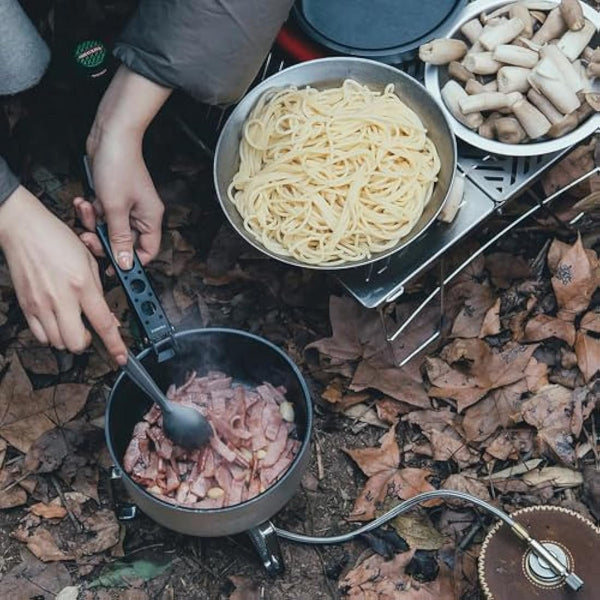 Fire-Maple Frost Ultralight Camping Cookware Set Compact Aluminum Cooking Kit with Nonstick Pot Frypan Plate and Gripper Camping Utensils for 1-2 people Hiking Trekking Fishing