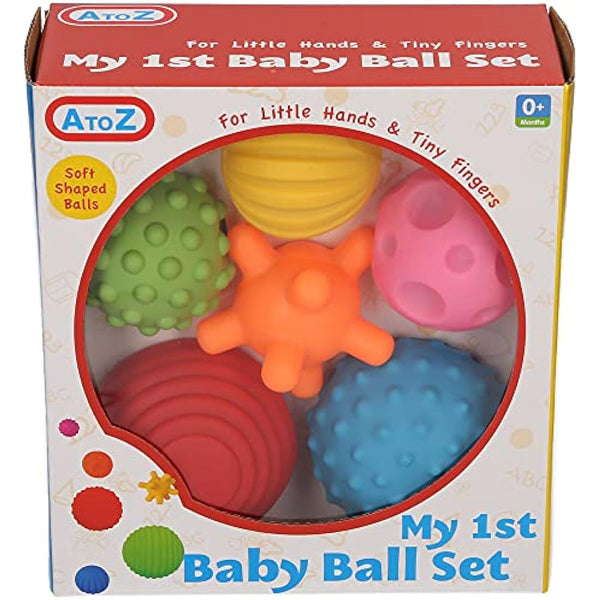 A to Z 61017 My First Baby Multi Textured Sensory Soft Balls, multicolor