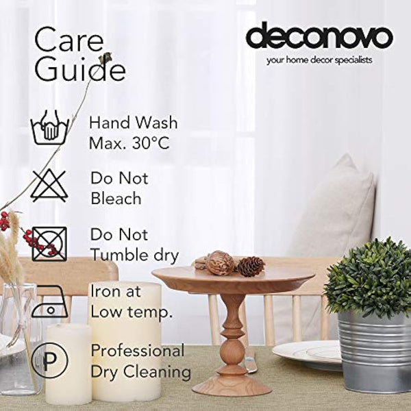 Deconovo - Waterproof Linen Effect Decorative Patio Tablecloth 137 x 200 cm - Linen