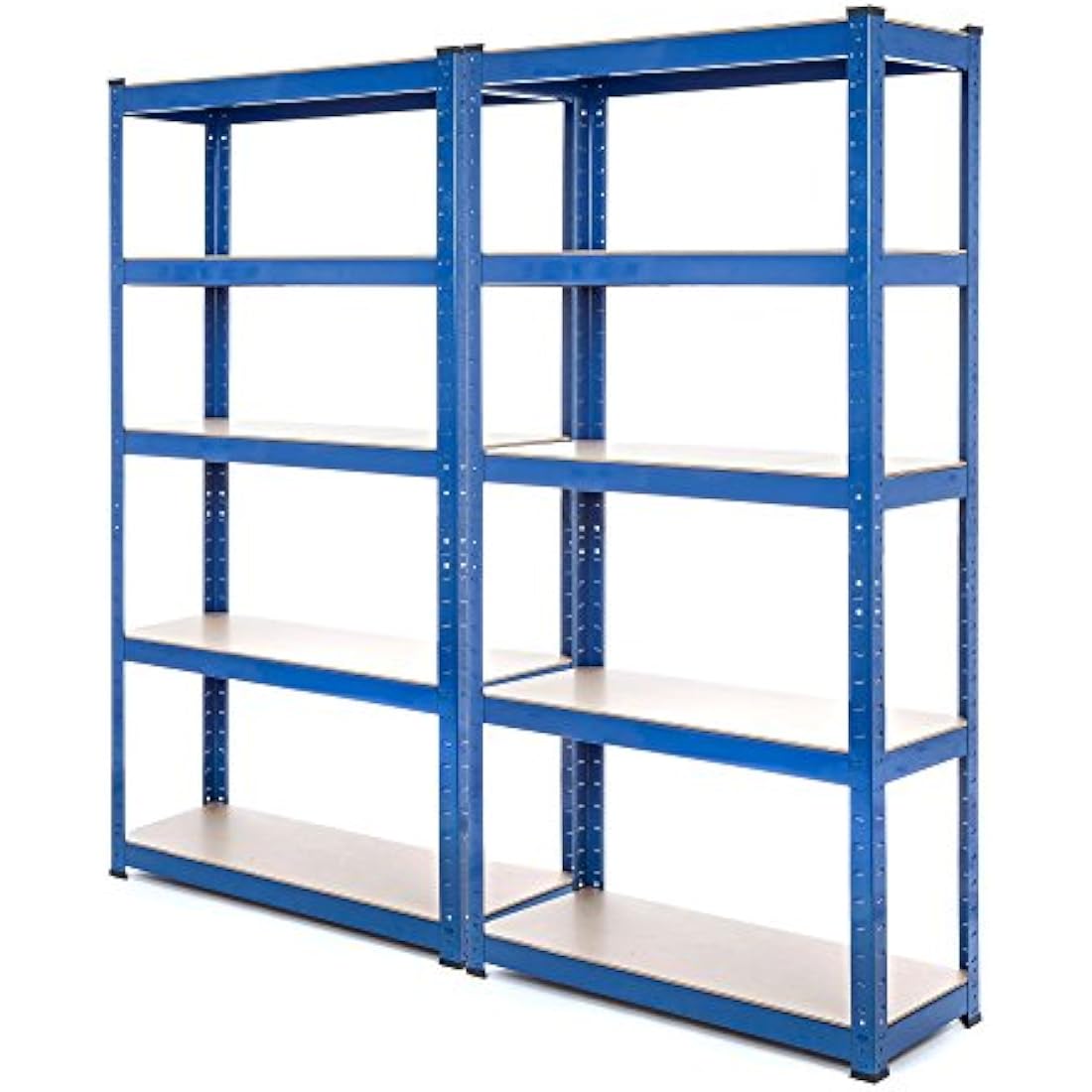 2 Bay Heavy Duty Steel Shelving Garage Racking Unit 150kg per shelf (5 Levels 1500mm H x 750mm W x 300mm D)