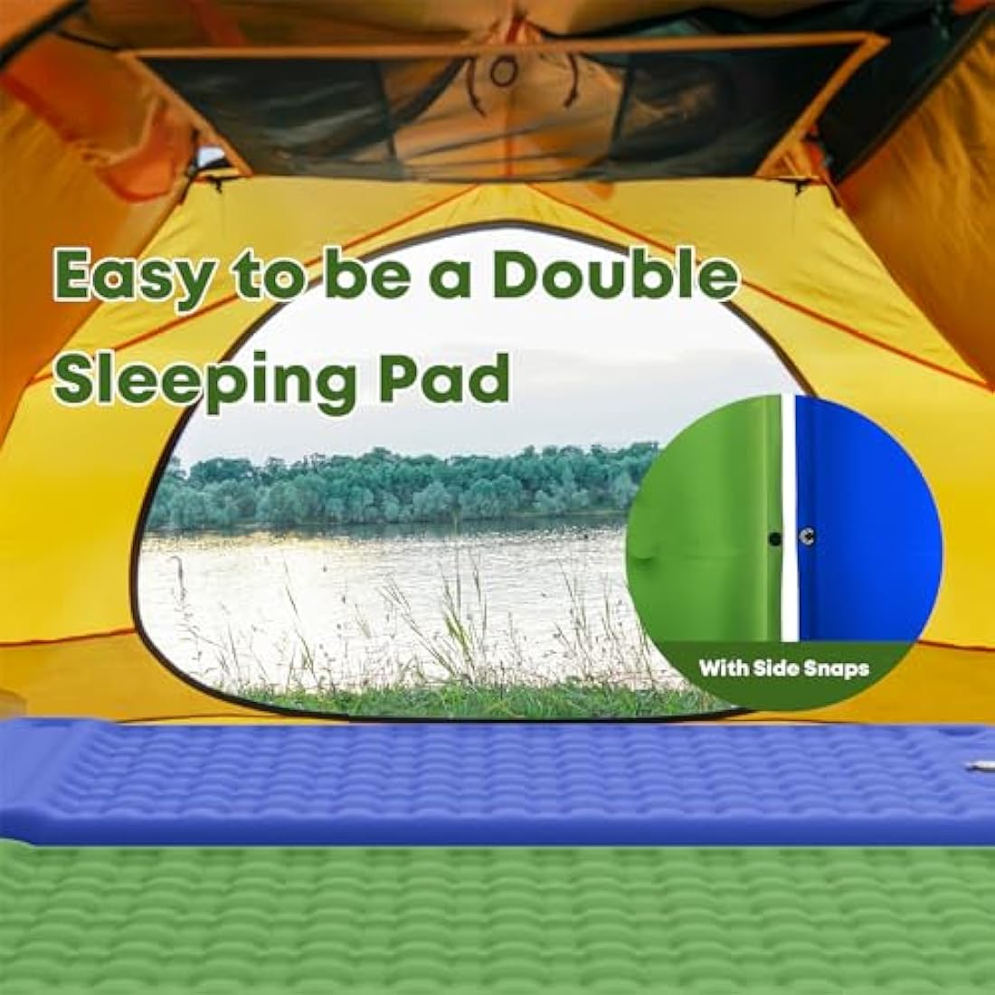 MAMBAKOTR Camping Air Bed 12-15CM Extra Thick, Reinforced Support Structure with Built-in Foot Pump and Pillow Portable Camping Sleeping Mat Air Mattress for Tent Backpacking Hiking Travel