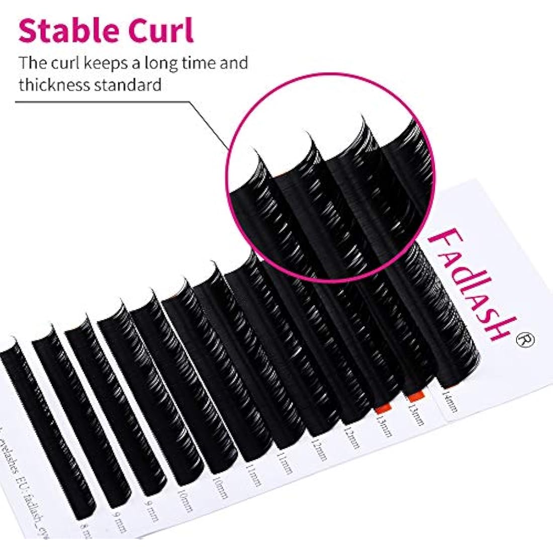 Fadlash Individual Classic Eyelash Extension 0.07mm C Curl 8-14mm Mixed Tray 1:1 Matte Black Professional Classic Individual Lashes