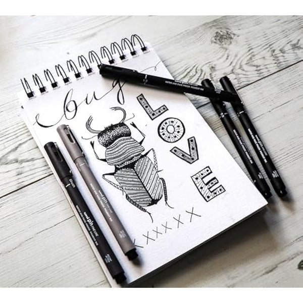 uni-ball PIN Black Felt Tip Pen Fineliners, Water and Fade-Resistant Ink, Ideal for Architects, Sketching, Scrapbooking, Outlining, Journaling, Art, Technical Drawing, Archival Quality, 18pc Gift Set