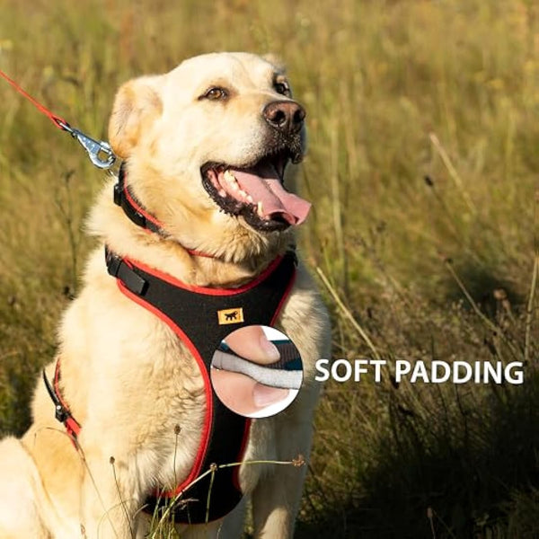 Ferplast Large Size Dog Harness ERGOCOMFORT LARGE, Adjustable Dog Harness, Comfortable, Padded, Double Micro-adjustment Closure, Quick Release, Red