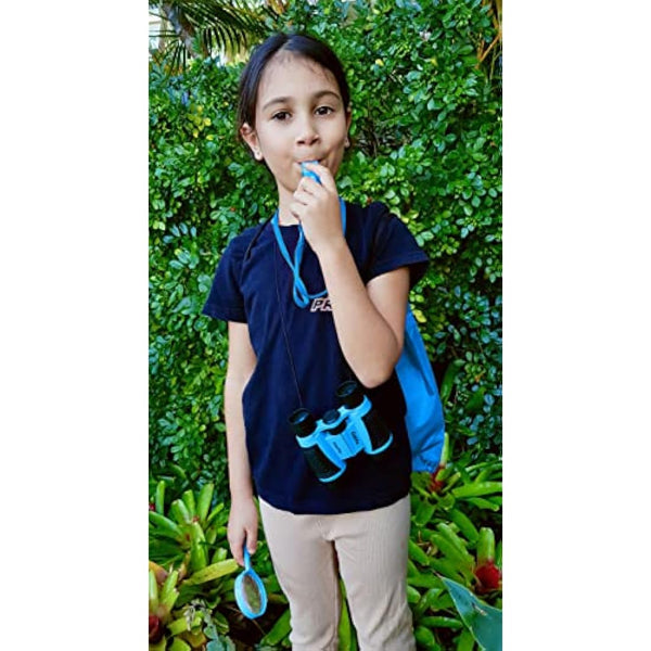 Adventure Kidz Outdoor Exploration Kit, Children’s Binoculars, Flashlight, Compass, Fox Whistle, Magnifying Glass, Backpack. Great Gift Set for STEM, Pretend Play, Ages 3+