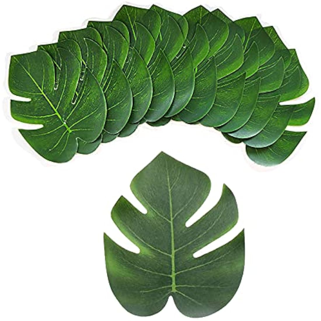 12PCS Artificial Palm Leaves Tropical Plant Leaves Tropical Leaf Jungle Leaves Decorations Faux Monstera Leaves Fake Leaves Safari Leaves For Hawaiian Luau Party Jungle Beach Theme Party Decorations
