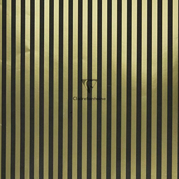 Clairefontaine 212857AMZC - A box of 10 rolls of gift wrap - Premium 80g paper - Dimensions: 2x0.70m - Pattern: Geometric, Black And Gold - Gift wrapping