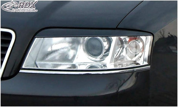RDX Racedesign Head light spoilers compatible with Audi A6 4B/C5 2001-2004 (ABS)