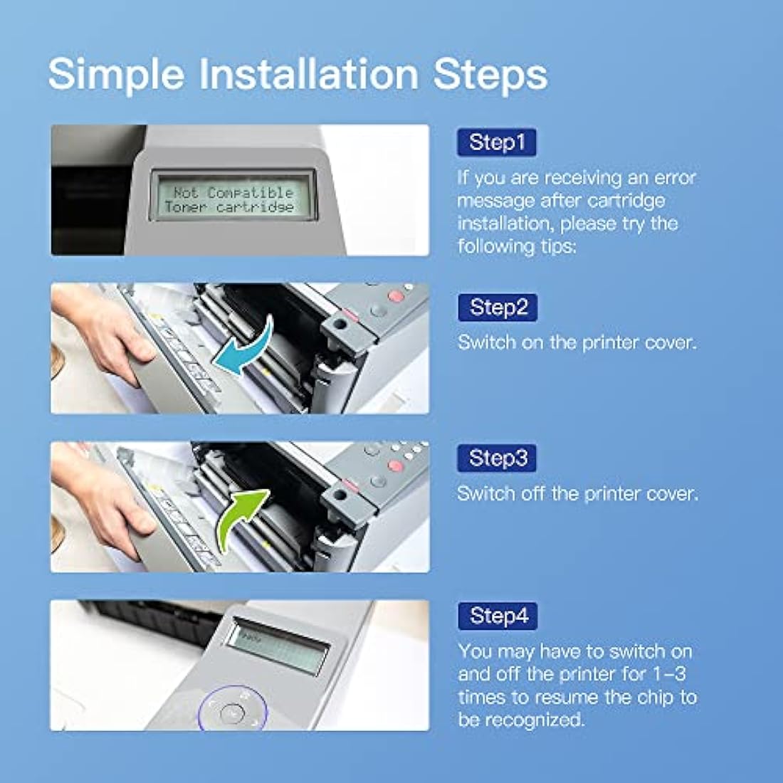 GPC Image D111L D111S Compatible Toner Cartridges Replacement for Samsung MLT-D111S MLTD111S for Xpress M2026 M2026W M2020 M2020W M2022 M2022W M2021 M2021W M2078W M2070 M2070W M2070FW (Black, 4-Pack)