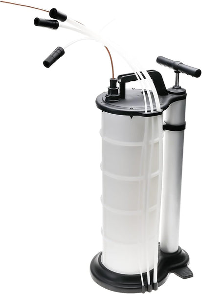 BOOMSTART 9L Manual Vacuum Oil Pump Fluid Extractor Suction Pump Oil Petrol Fuel Transfer Pump with 4 Tubes for Cars Motorbikes Marine Engines