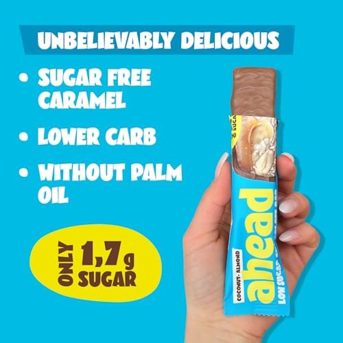 ahead | Keto Chocolate Bars – 18 x 35g – Coconut Almond – Low Carb Sugar Free – 100% Natural with MCT-Fats – Keto Snacks & Healthy Snacks